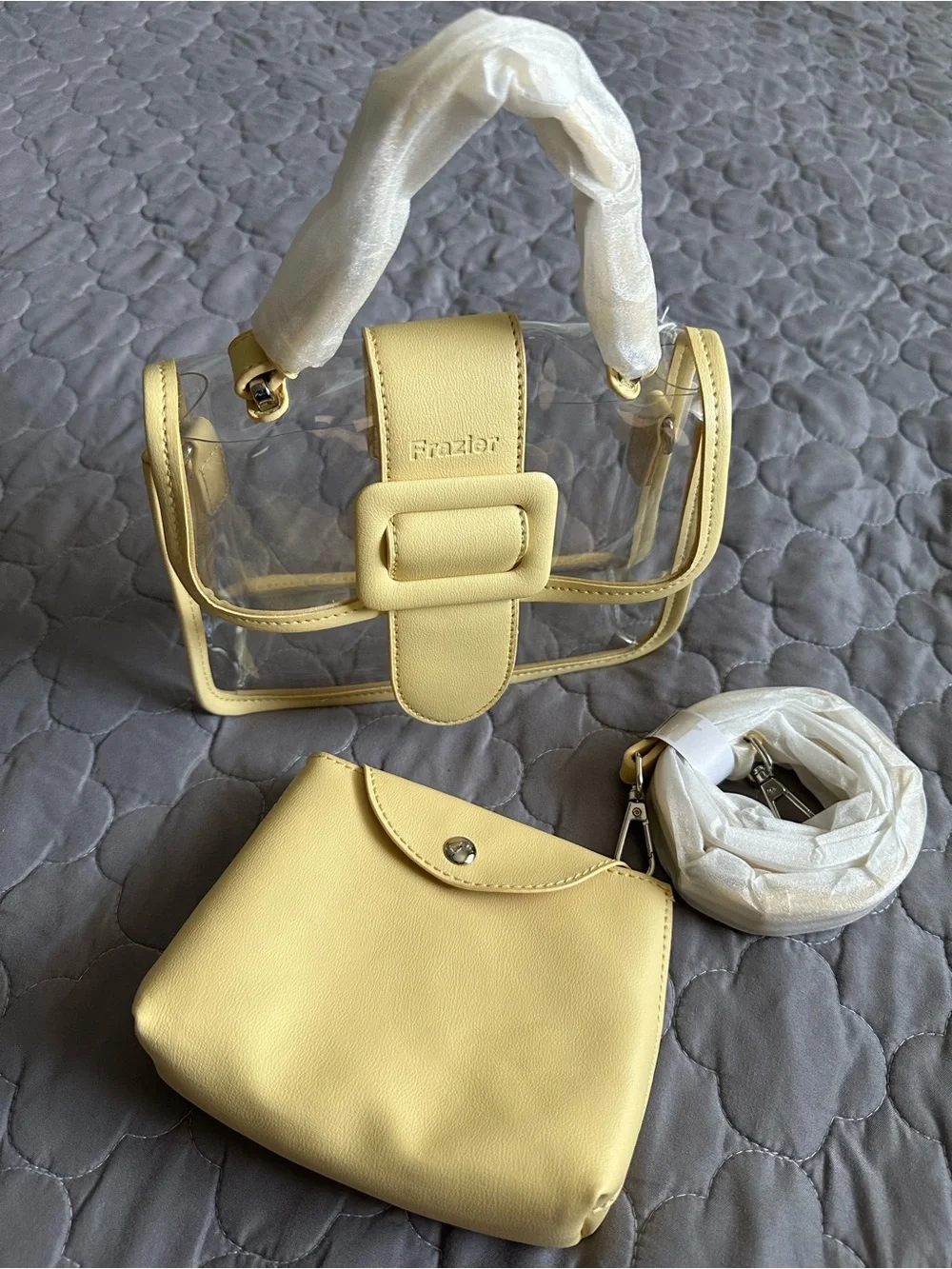 Frazier Yellow Clear Jelly Crossbody Bag NWT